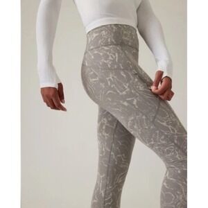 Athleta Ultimate Stash Pocket Leggings Womens‎  Medium Gray Activewear Pull On